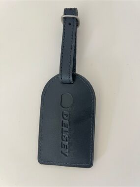 DELSEY Paris Grey Leather Luggage Tag Travel Bag ID Holder